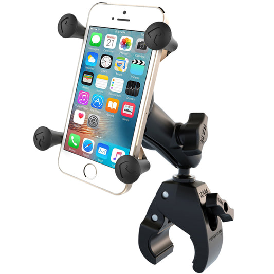 RAM Mount Small Tough-Claw Base w/Double Socket Arm  Universal X-Grip Cell/iPhone Cradle