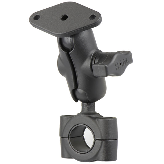 RAM Mount RAM Torque 3/4" - 1" Diameter Handlebar/Rail Base with 1" Ball, SHORT Arm and Diamond Plate