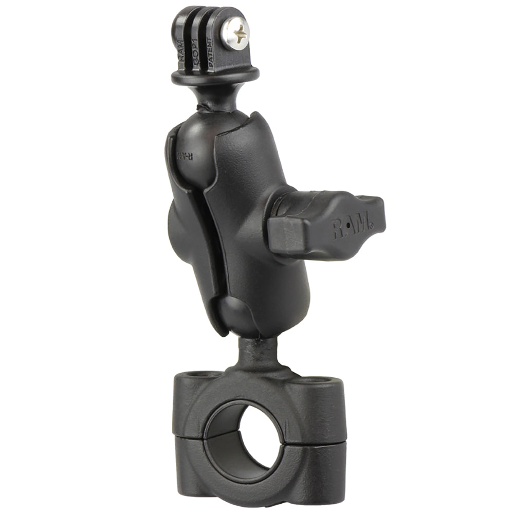 RAM Mount RAM Torque 3/4" - 1" Diameter Handlebar/Rail Base with 1" Ball, SHORT Arm and GoPro/Action Camera Mount