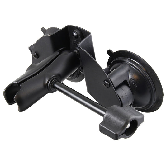 RAM Mount Dual Suction Cup Base w/Medium Length Arm  Retention Knob