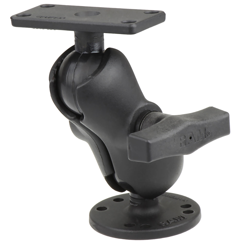 RAM Mount 1.5" Ball Mount w/2.5" Round Base, Short Arm  1.5" x 3" Plate f/Humminbird Helix 5 Only