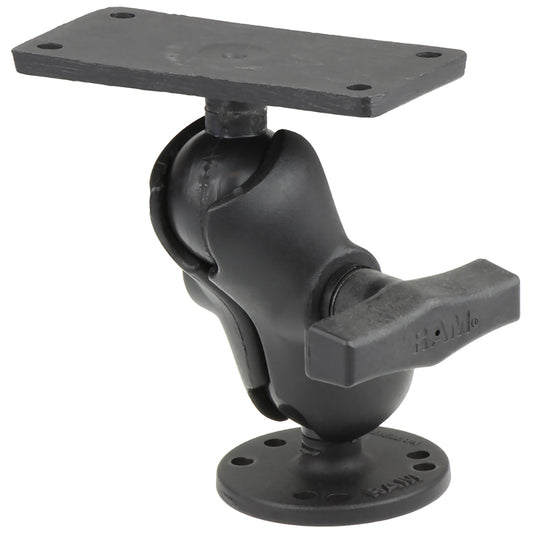 RAM Mount 1.5" Ball Mount w/2.5" Round Base, Short Arm  2" x 4" Plate f/Humminbird Helix 7 Only