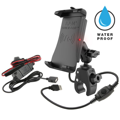 RAM Mount Quick-Grip Waterproof Wireless Charging Mount w/Tough-Claw