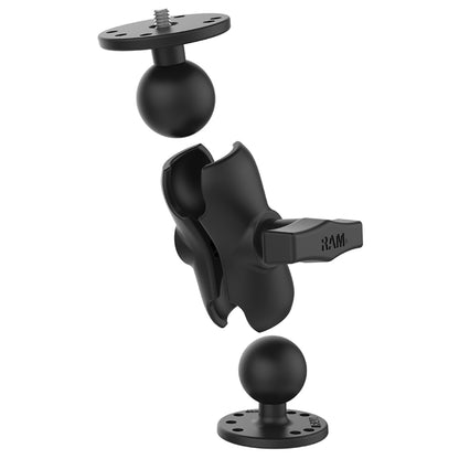 RAM Mount RAM Double Ball Mount w/1/4"-20 Male Thread - Short Arm