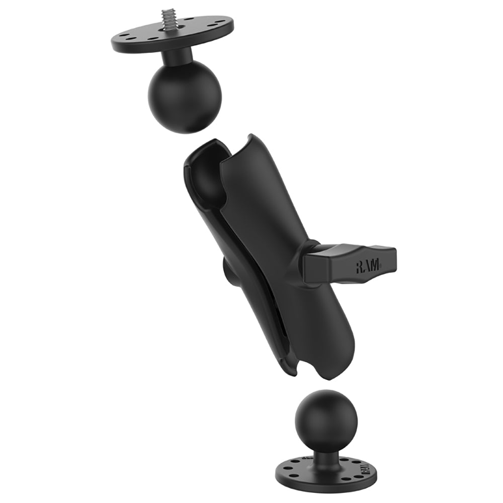 RAM Mount RAM Double Ball Mount w/1/4"-20 Male Thread - Medium Arm