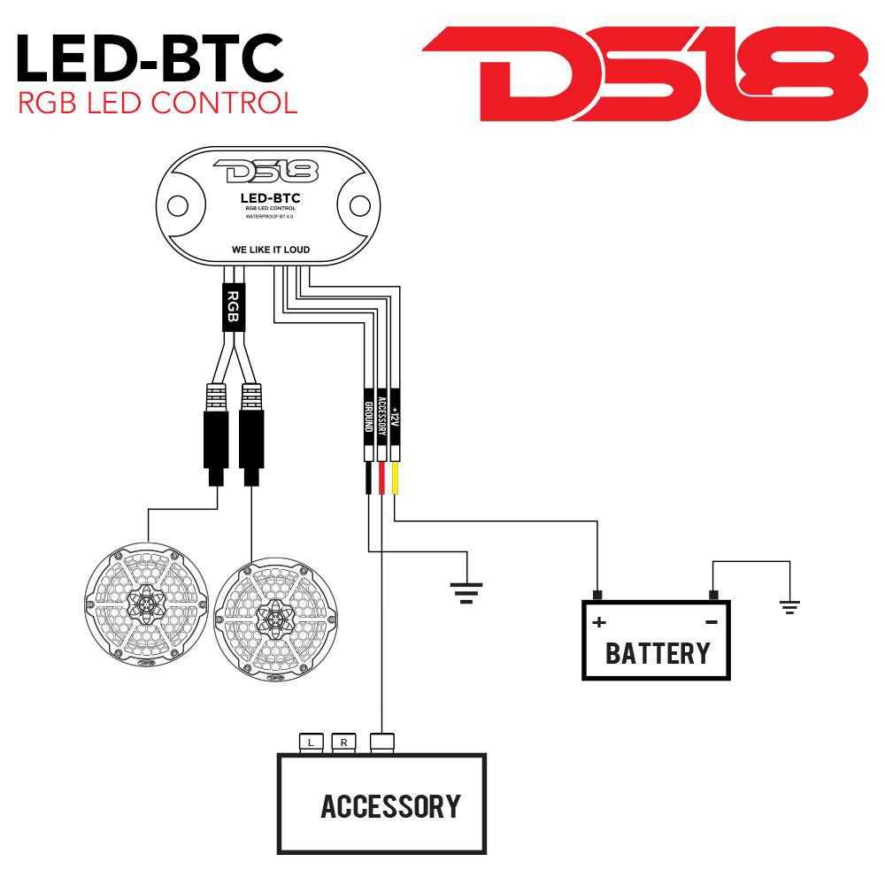 DS18 LED Light Bluetooth Control Works w/Android  iPhone