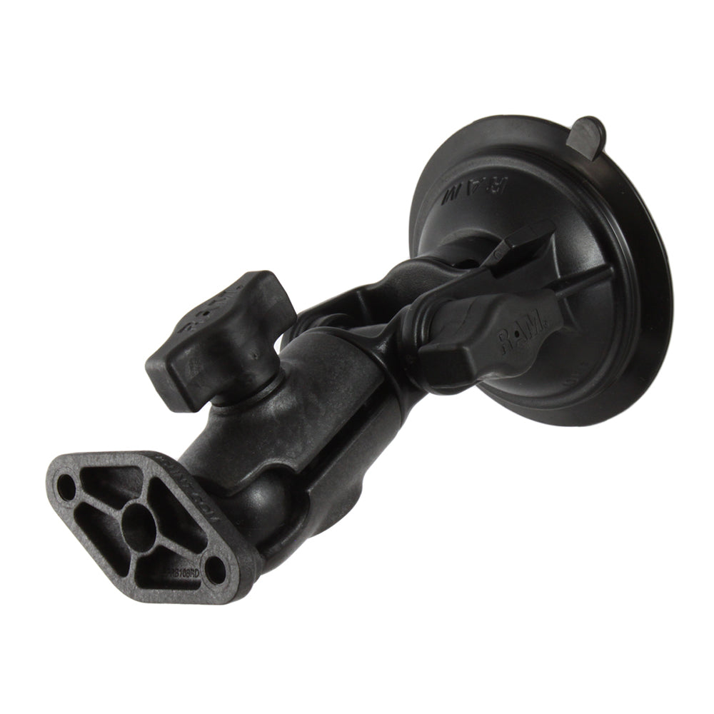 RAM Mount RAM Twist-Lock Composite Suction Cup Ratchet Mount w/Diamond Plate