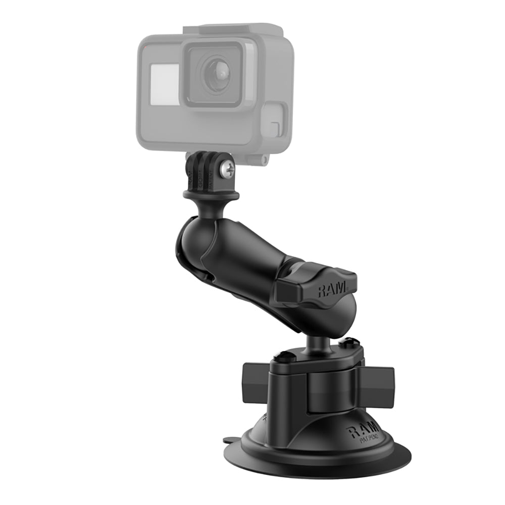 RAM Mount RAM Twist-Lock Suction Cup Mount w/Universal Action Camera Adapter