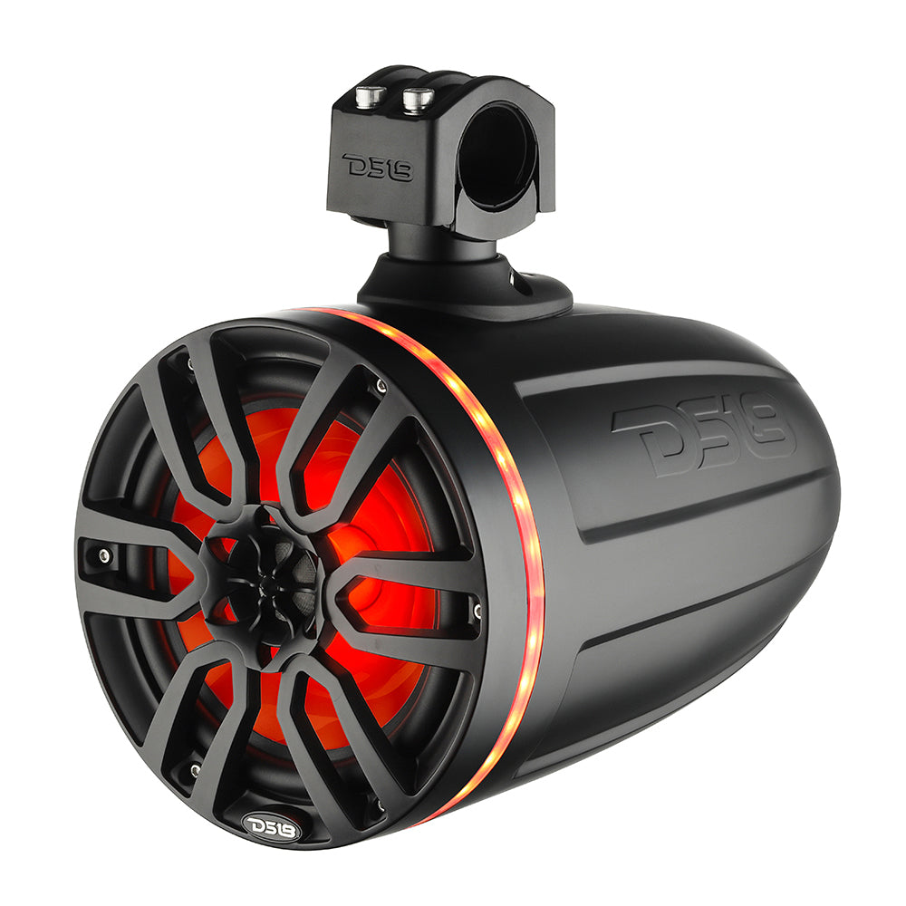 DS18 X Series HYDRO 8" Wakeboard Pod Tower Speaker w/RGB LED Light - 375W - Matte Black