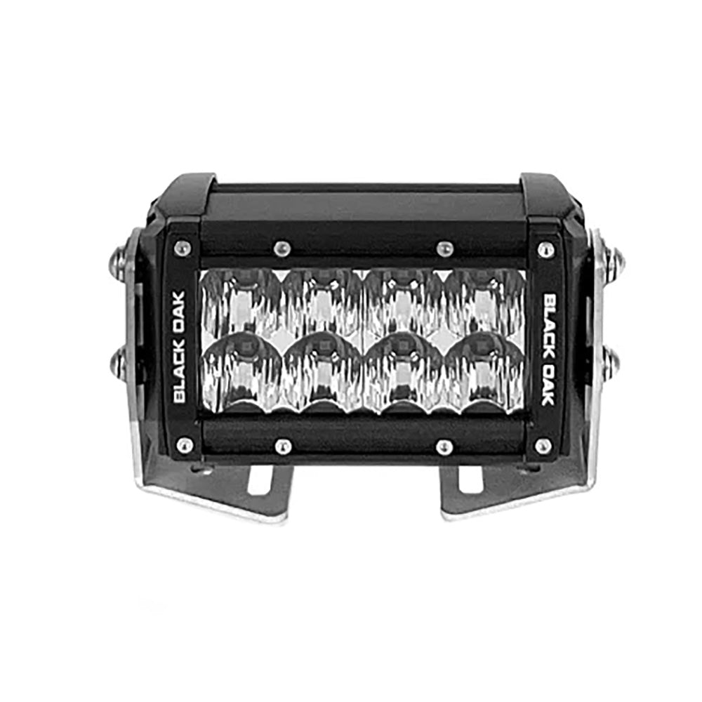 Black Oak Pro Series 3.0 Double Row 4" LED Light Bar - Flood Optics - Black Housing