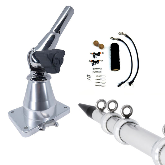 Tigress XD Bay Series Top Mount System - 15 - Aluminum Silver Outriggers Deluxe Rigging Kit