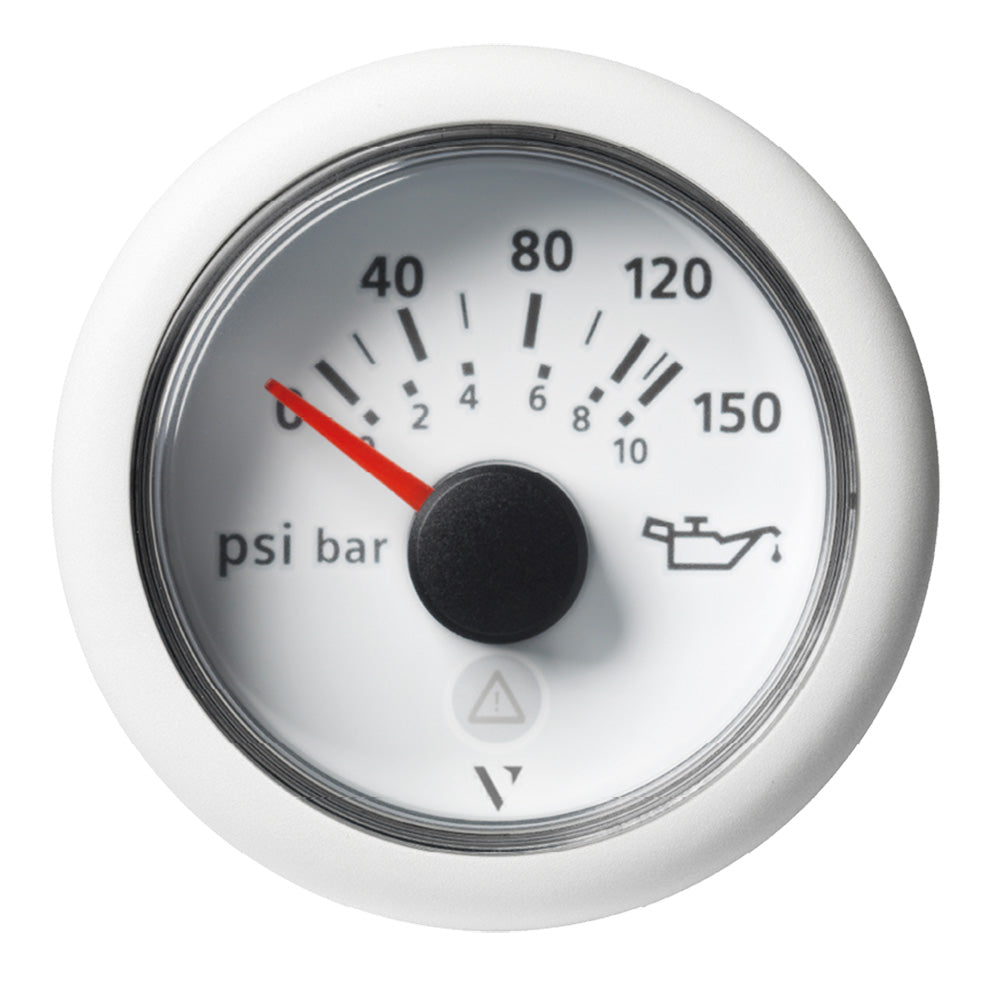 Veratron 52mm (2-1/16") ViewLine Engine Oil Temperature Pressure Gauge - 150 PSI - White Dial  Bezel