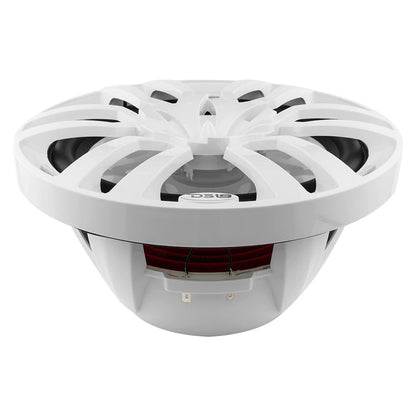 DS18 HYDRO 10" 2-Way Marine Speakers w/Bullet Tweeters  Integrated RGB LED Lights - White