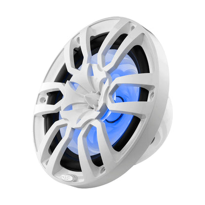 DS18 HYDRO 10" 2-Way Marine Speakers w/Bullet Tweeters  Integrated RGB LED Lights - White