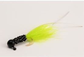 Slater Original Jig 1-32 Black-Black-Chartreuse #6 Hook 2pk