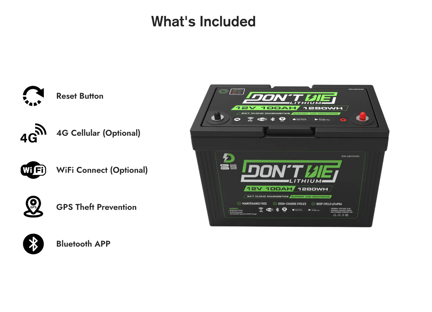 12V 100AH Lithium Ion Battery