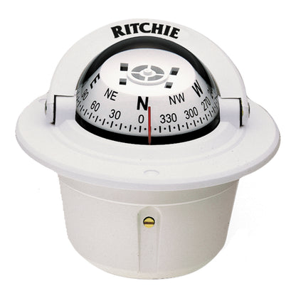 Ritchie F-50W Explorer Compass - Flush Mount - White