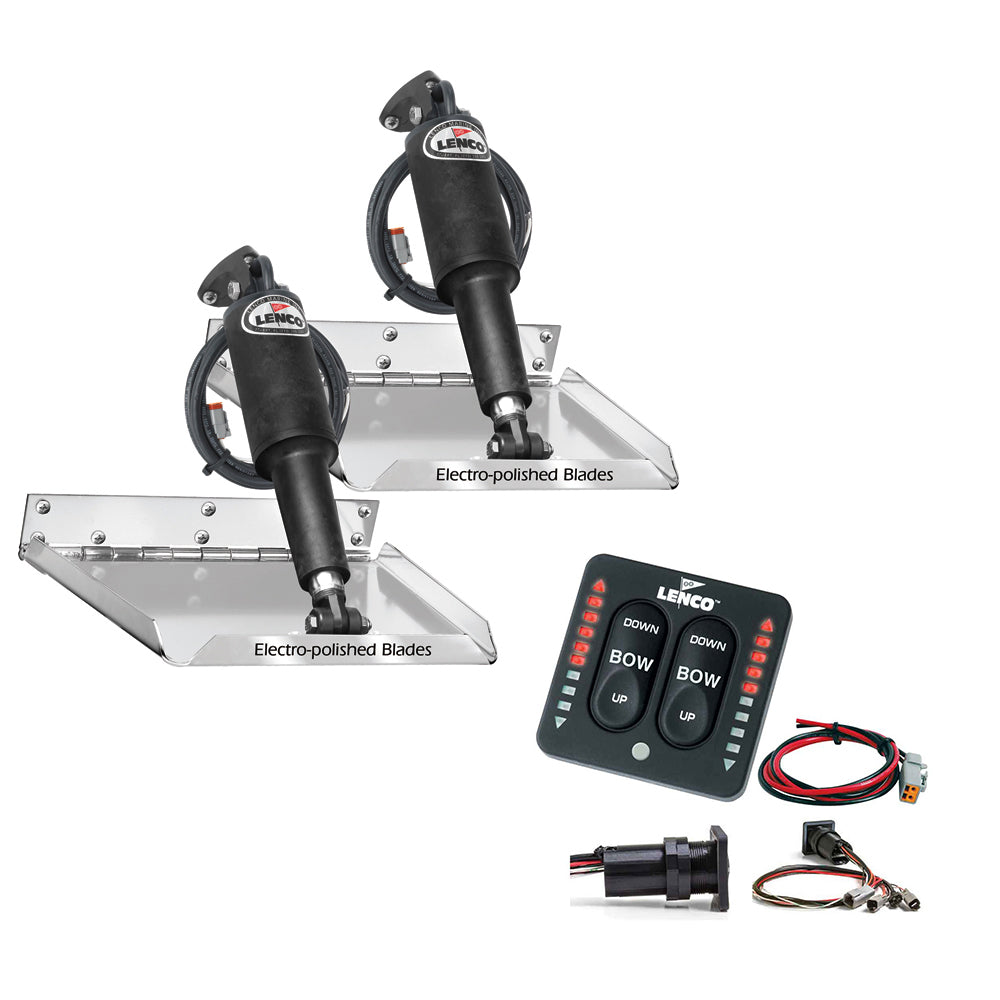 Lenco 12" x 12" Standard Performance Trim Tab Kit w/LED Indicator Switch Kit 12V