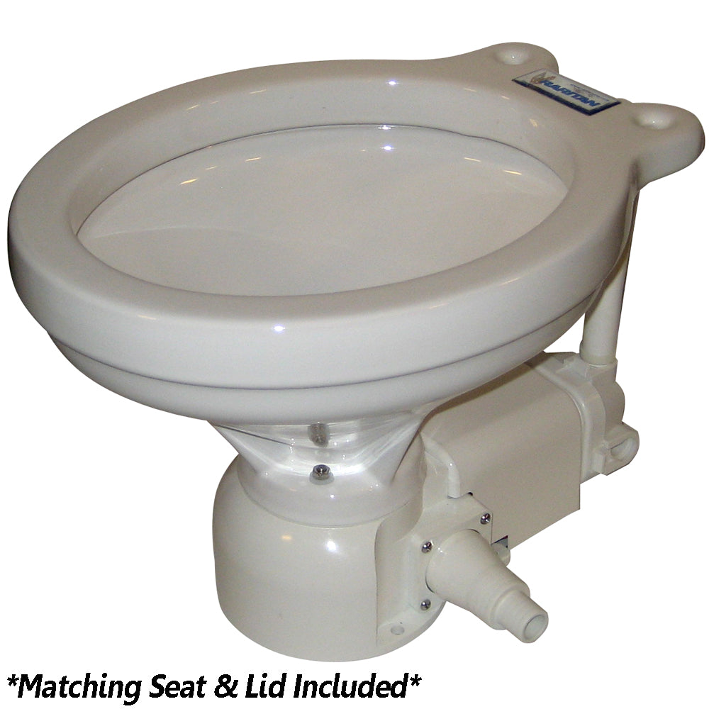 Raritan Sea Era Electric Toilet - Household Style - Integral Pump - Straight  90 Discharge - 12v