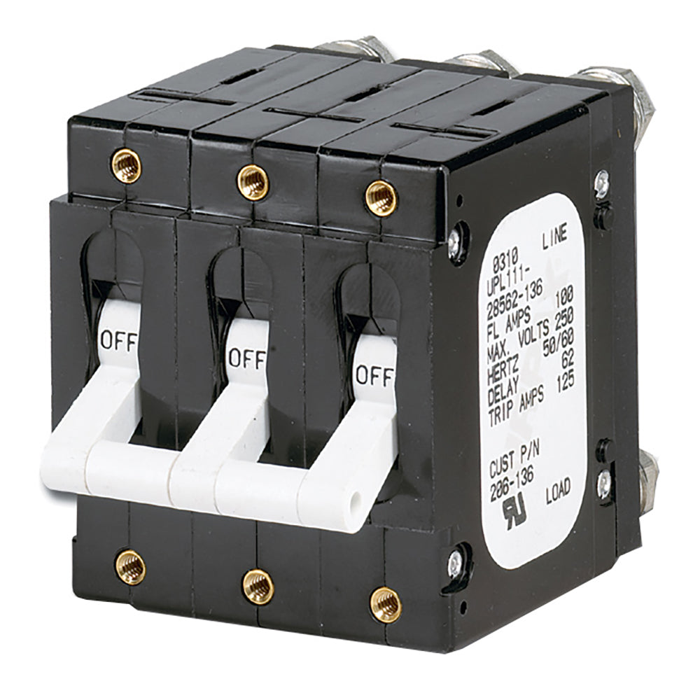 Paneltronics 'C' Frame Magnetic Circuit Breaker - 100 Amp - Triple Pole - White