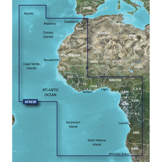 Garmin BlueChart g3 HD - HXAF003R - Western Africa - microSD/SD