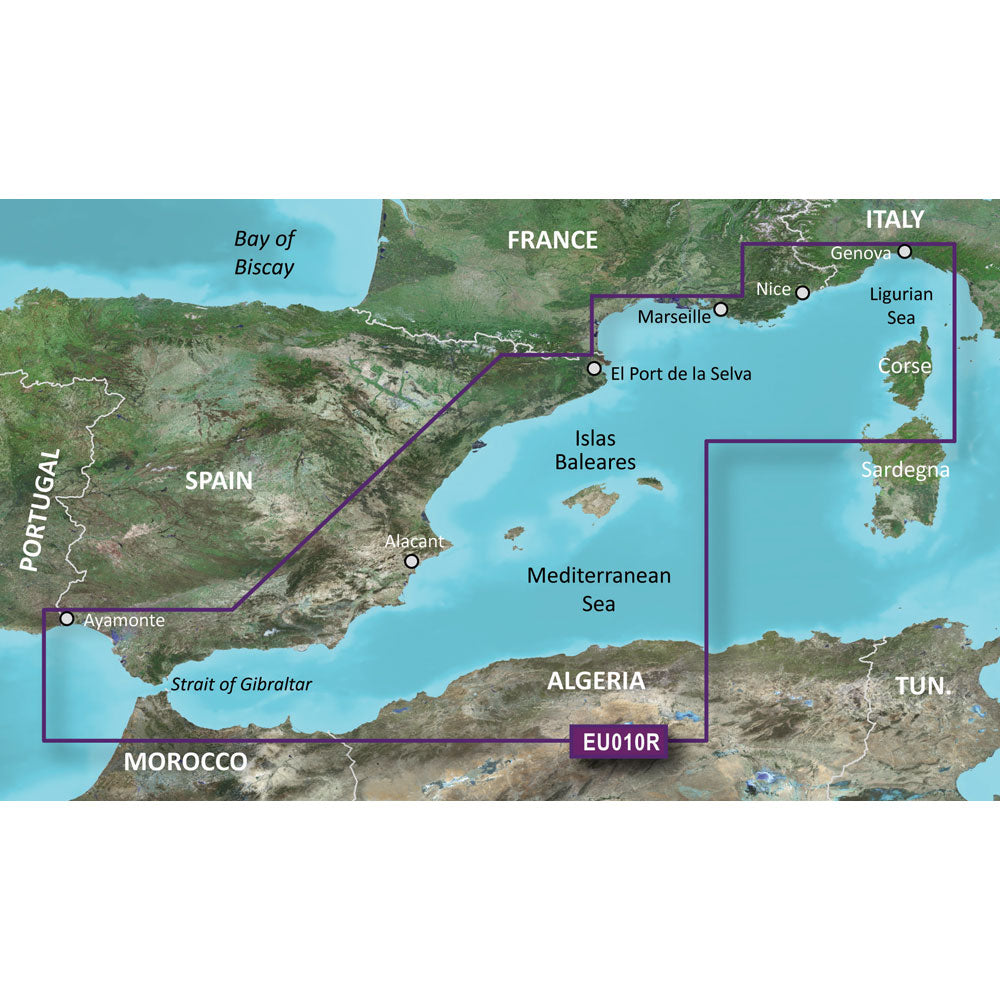 Garmin BlueChart g3 HD - HXEU010R - Spain Mediterranean Coast - microSD/SD