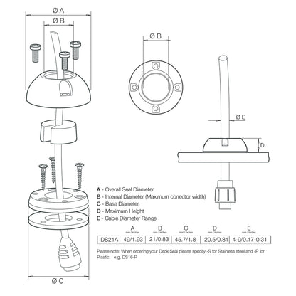 Scanstrut DS21A-P Vertical Cable Seal