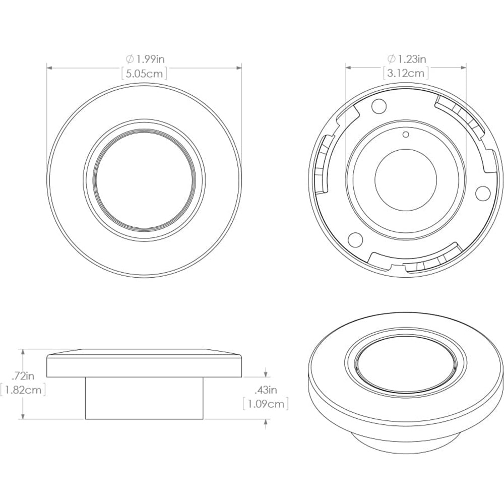 Lumitec Orbit - Flush Mount Down Light - White Finish - White Non-Dimming