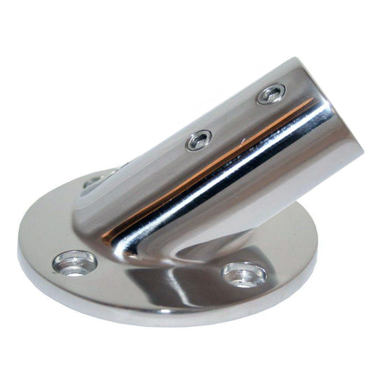 Whitecap 1" O.D. 30 Degree Round Base SS Rail Fitting