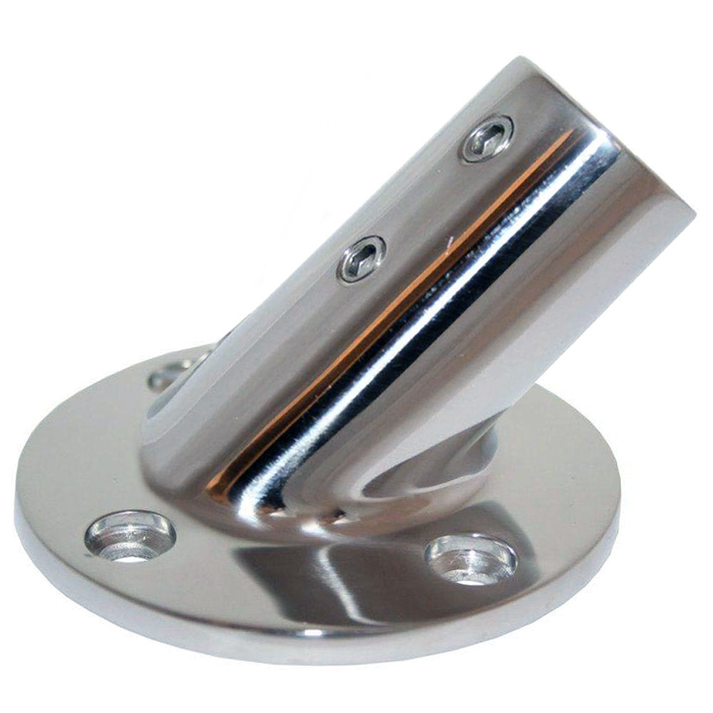 Whitecap 1" O.D. 45 Degree Round Base SS Rail Fitting