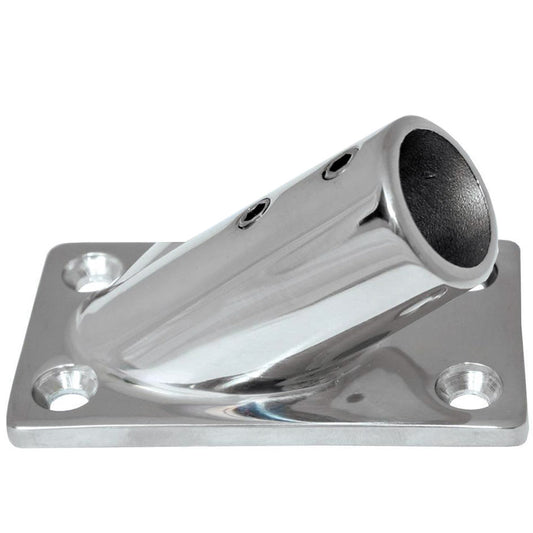 Whitecap " O.D. 30 Degree Rectangle Base SS Rail Fitting