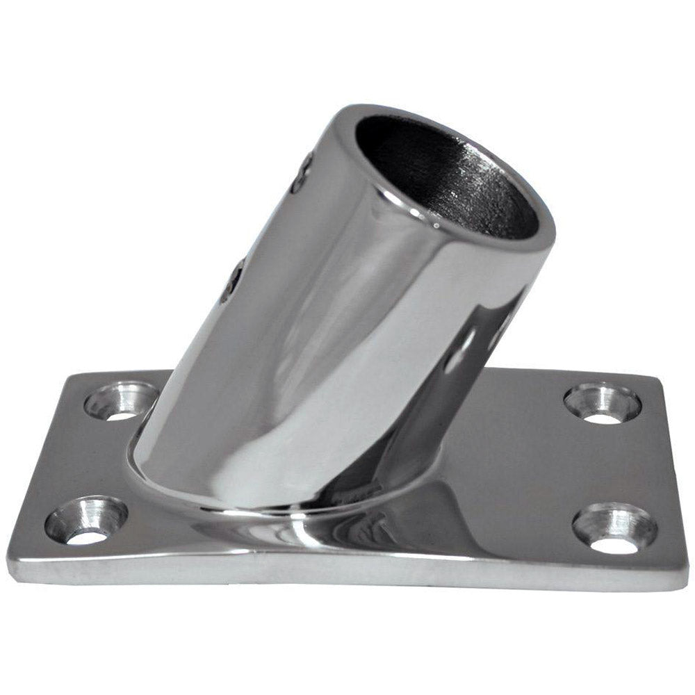 Whitecap " O.D. 60 Degree Rectangle Base SS Rail Fitting