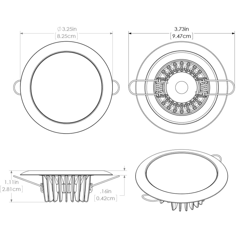 Lumitec Mirage - Flush Mount Down Light - Glass Finish/White Bezel - 2-Color White/Blue Dimming