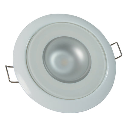 Lumitec Mirage - Flush Mount Down Light - Glass Finish/White Bezel - 2-Color White/Blue Dimming