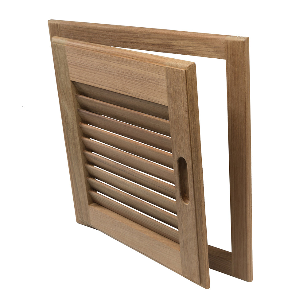 Whitecap Teak Louvered Door & Frame - Right Hand - 15" x 15"