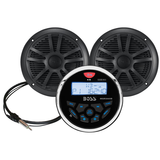 Boss Audio MCKGB350W.6 Marine Stereo  6.5" Speaker Kit - Black