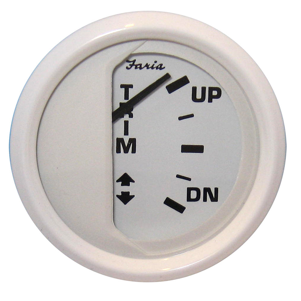 Faria Dress White 2" Trim Gauge (J/E/Suzuki Outboard)