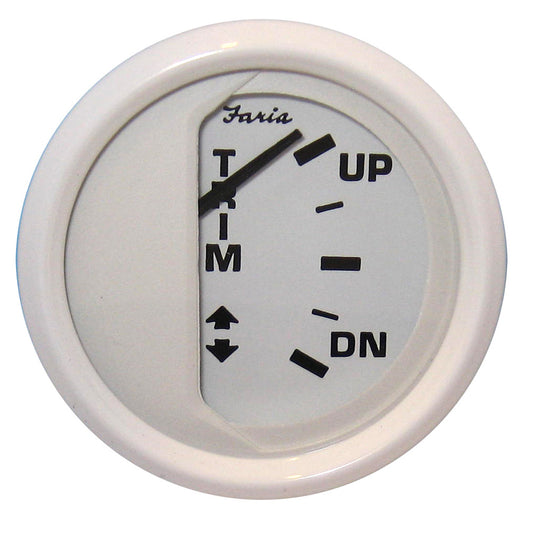 Faria Dress White 2" Trim Gauge (J/E/Suzuki Outboard)