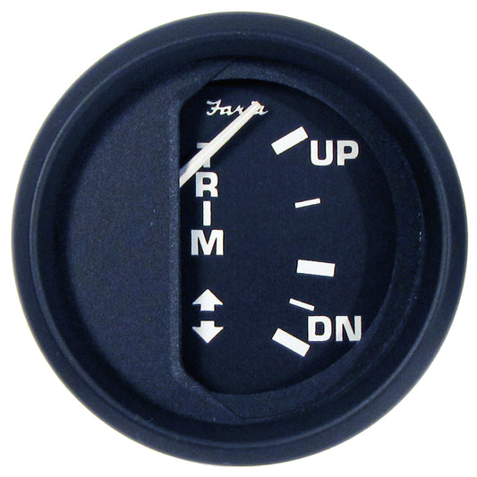 Faria Euro Black 2" Trim Gauge f/ Mercury / Mariner / Mercruiser / Volvo DP / Yamaha 01 and Newer