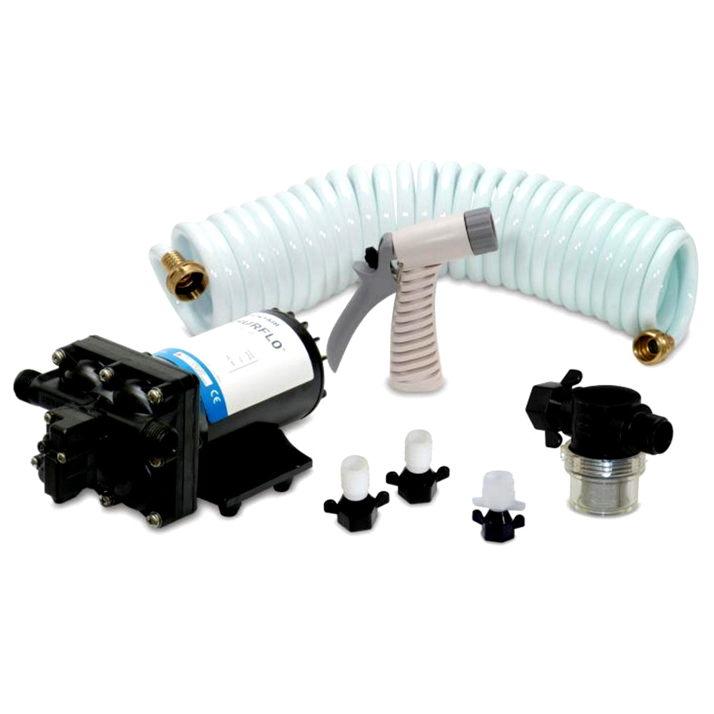 Shurflo by Pentair BLASTERII Washdown Kit - 12VDC, 3.5GPM w/25 Hose, Nozzle, Strainer  Fittings