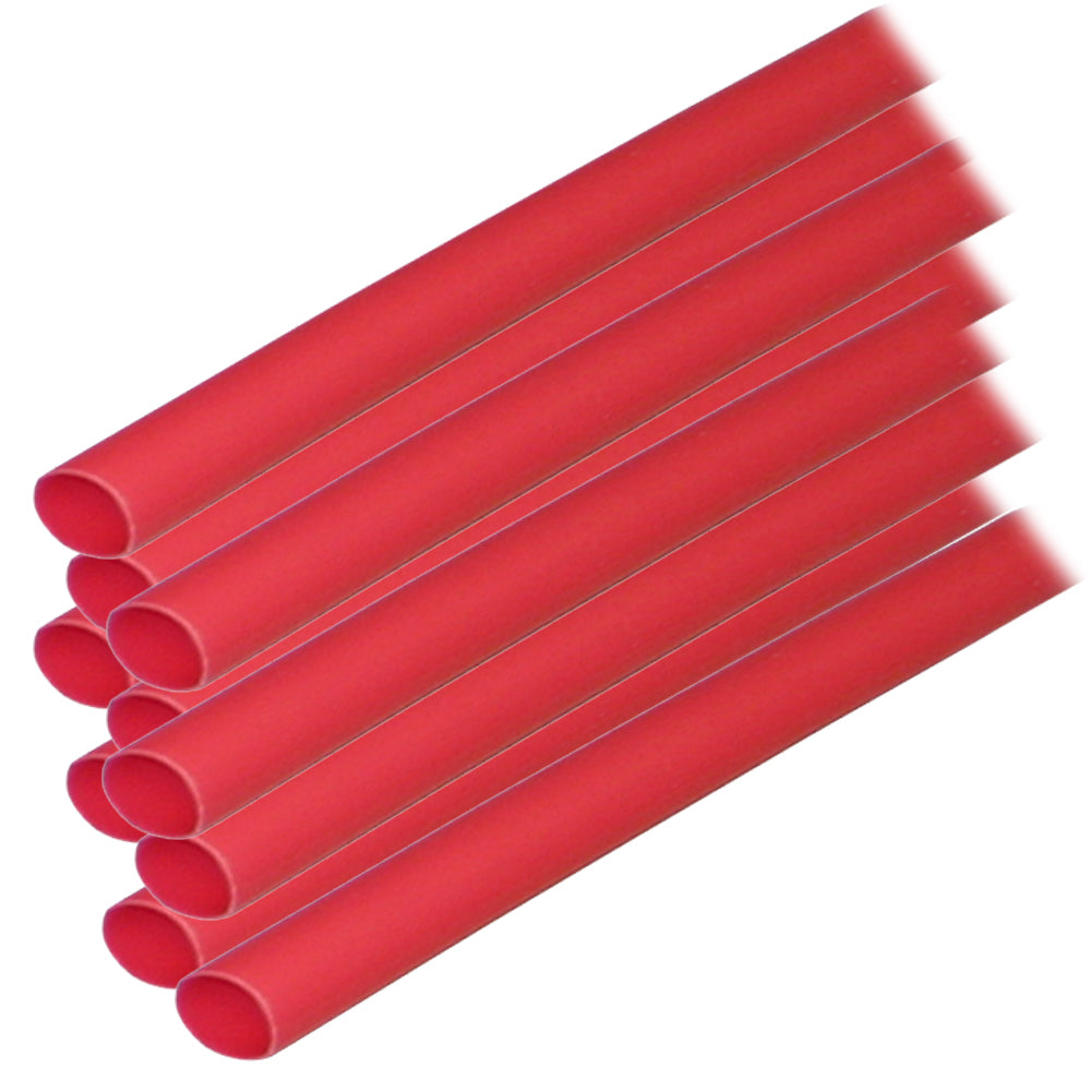 Ancor Adhesive Lined Heat Shrink Tubing (ALT) - 1/4" x 6" - 10-Pack - Red