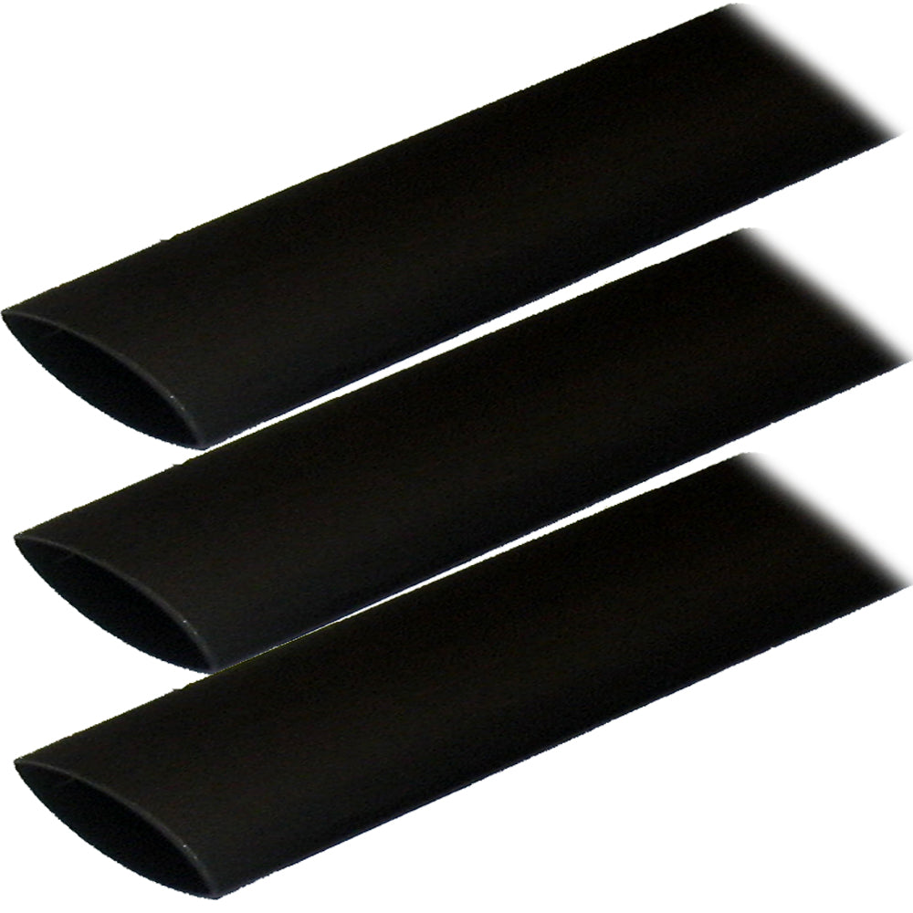 Ancor Adhesive Lined Heat Shrink Tubing (ALT) - 1" x 12" - 3-Pack - Black