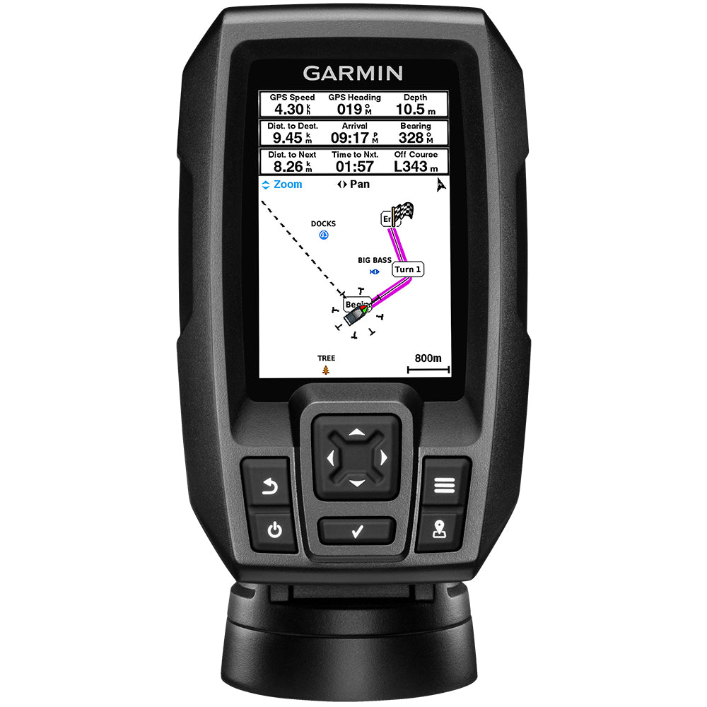 Garmin STRIKER 4 Fishfinder Worldwide Version w/77/200kHz - 4-Pin Transducer w/Transom & Trolling Motor Mounts