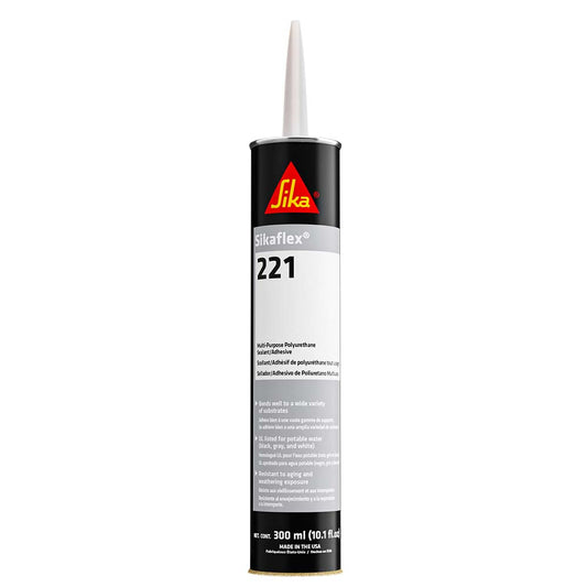 Sika Sikaflex 221 Multi-Purpose Polyurethane Sealant/Adhesive - 10.3oz(300ml) Cartridge - Black