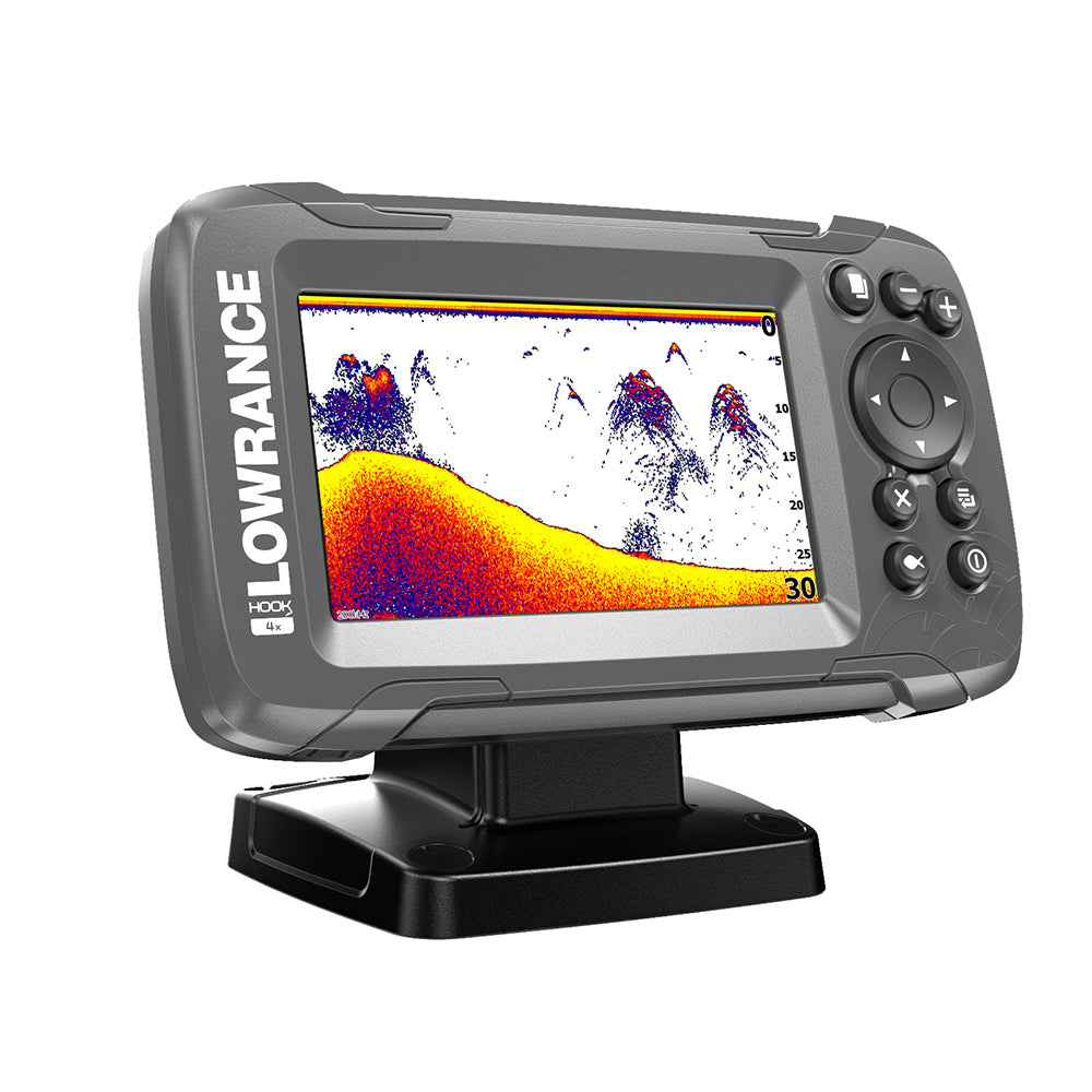 Lowrance HOOK2-4x 4" Bullet Fishfinder Transom Mount Bullet Skimmer Transducer