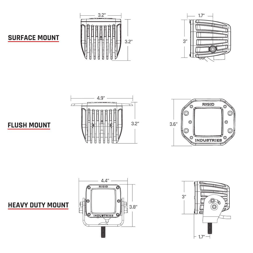 RIGID Industries D-Series PRO Hybrid-Flood LED - Pair - Black