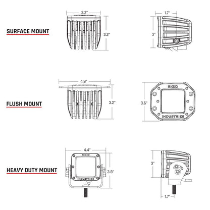 RIGID Industries D-Series PRO Hybrid-Diffused LED - Pair - White