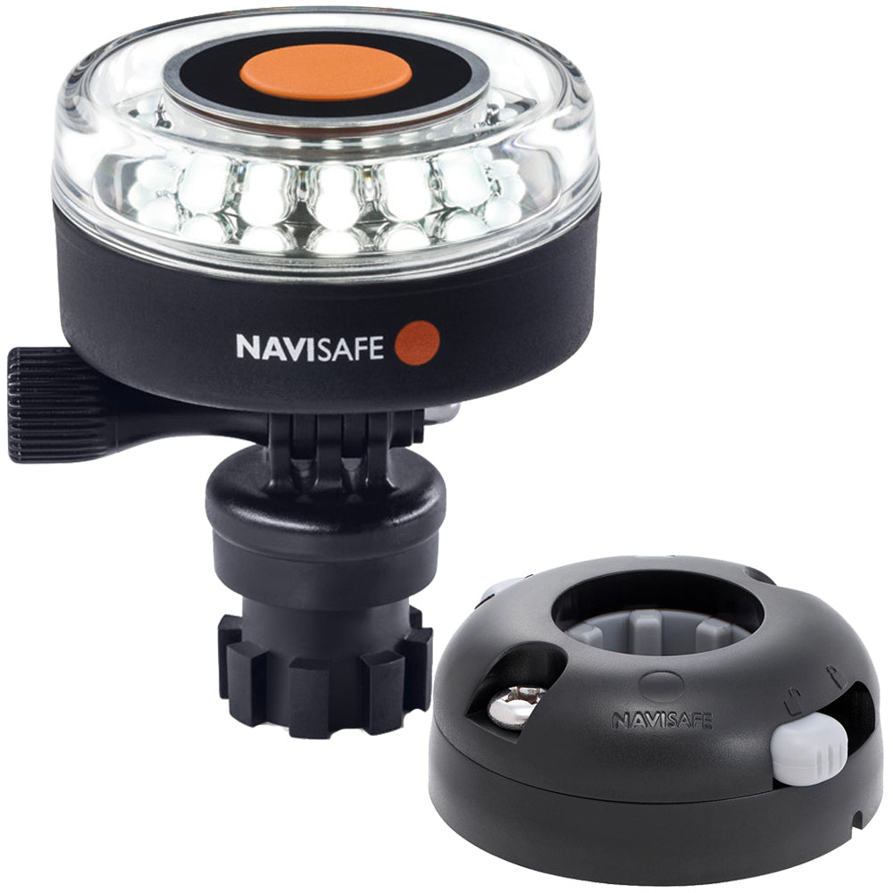 Navisafe Navilight 360 2NM White w/Navimount Base  Horizontal Mount - Black