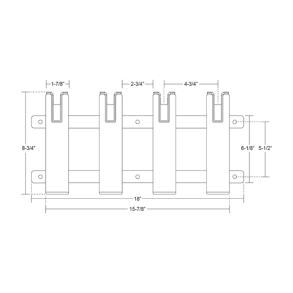 TACO Aluminum/Poly 4-Rod Rack Holder