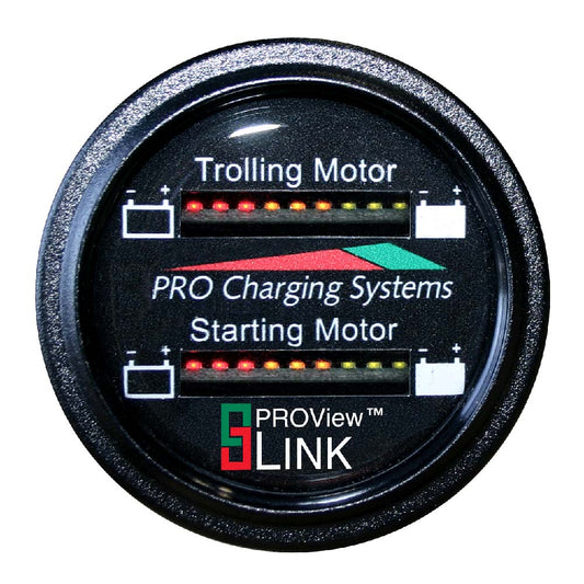 Dual Pro Battery Fuel Gauge - Marine Dual Read Battery Monitor - 12V/24V System - 15 Battery Cable